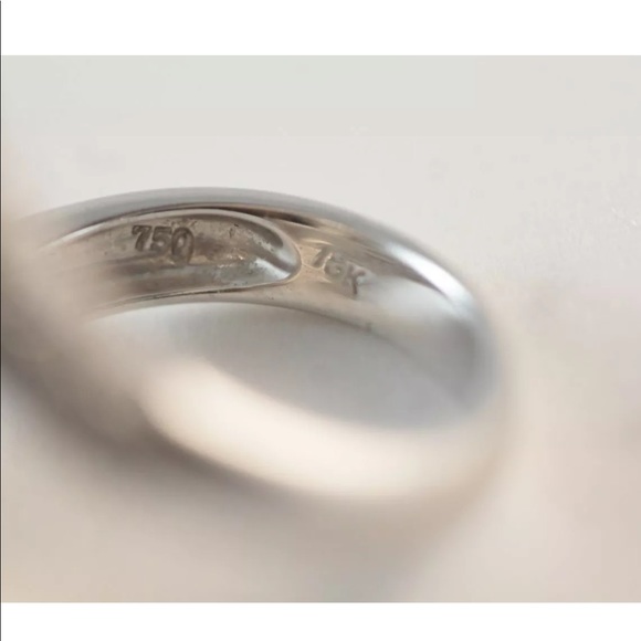 18k White Gold 14.8mm Tahitian Pearl Diamond Ring - Picture 4 of 8